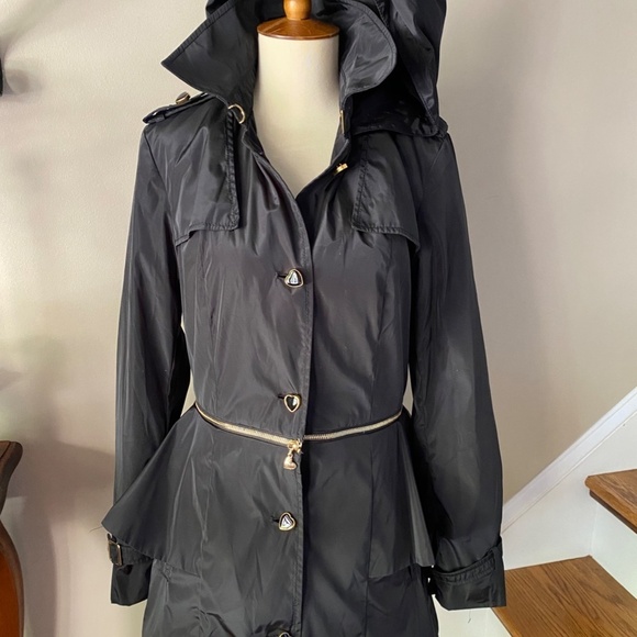Betsey Johnson Convertible Peplum Rain Coat Small - Picture 2 of 9